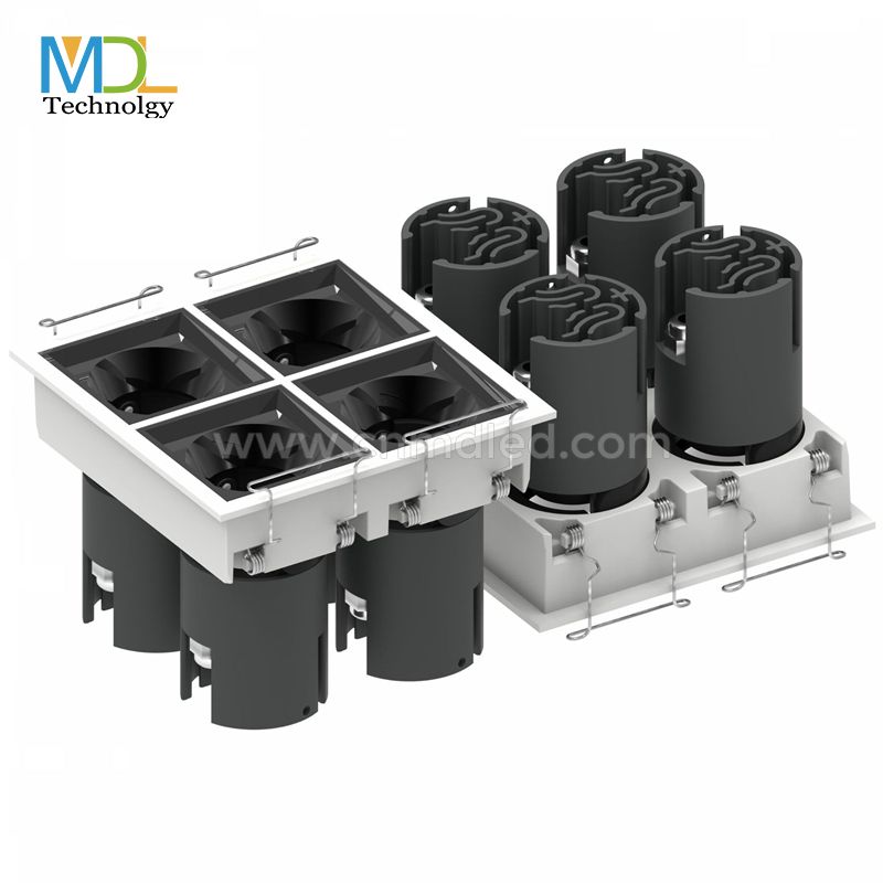 MDL Square deep anti-glare spotlight single-head double-head three-head recessed downlight Model: MDL-RDL36