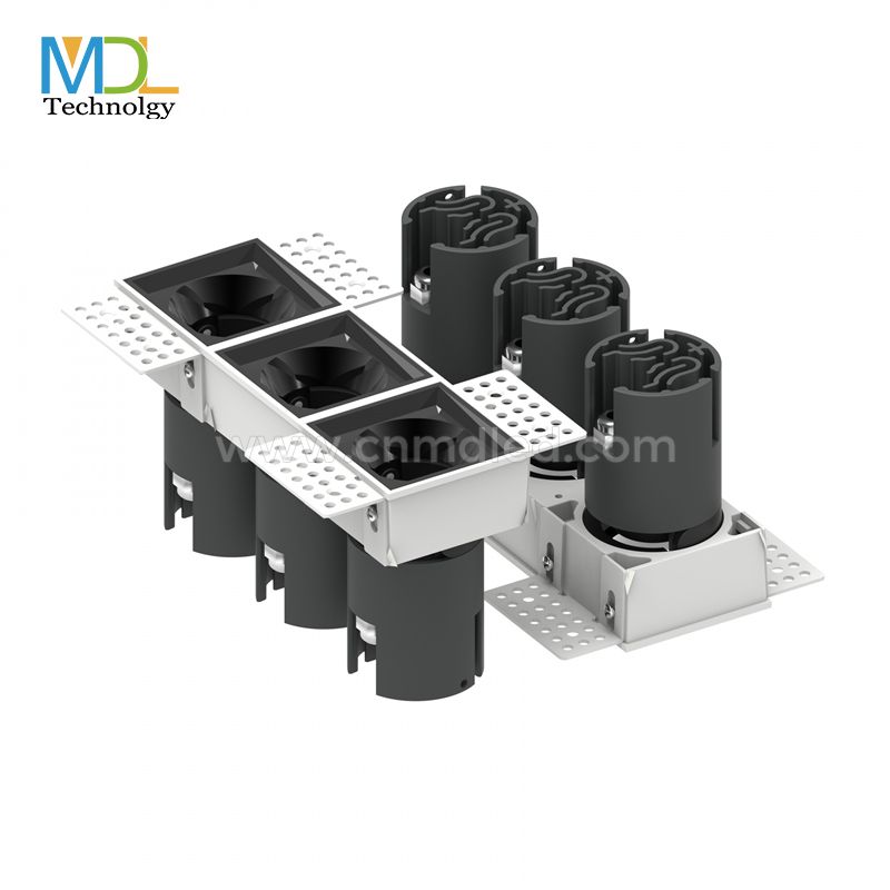 MDL Square deep anti-glare spotlight single-head double-head three-head recessed downlight Model: MDL-RDL36