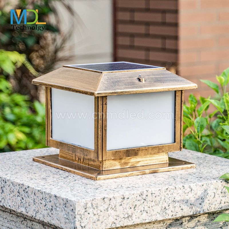 MDL Waterproof outdoor solar column head lamp wall lamp outdoor garden lamp Model: MDL-TWFL7