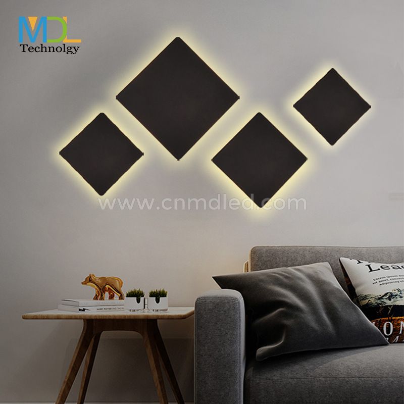 MDL Modern LED Bedroom Wall Lamp Round/Square DIY Combination Bedside Reading Sconce Living Room Loft Home Decor Wall Mount Light MDL-IWLES