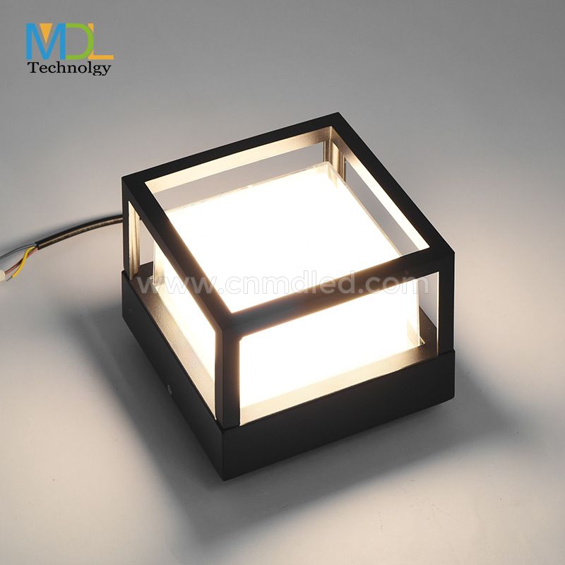 MDL  Square Black Aluminum Door Post Lights, Patio Pillar Wall Lamp Exterior Table Column Light MDL-OWL13B