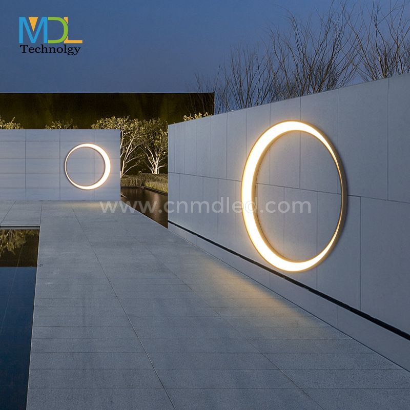 MDL Modern Outdoor LED Wall Sconces Round Gray Waterproof Garden Lighting MDL-OWL24