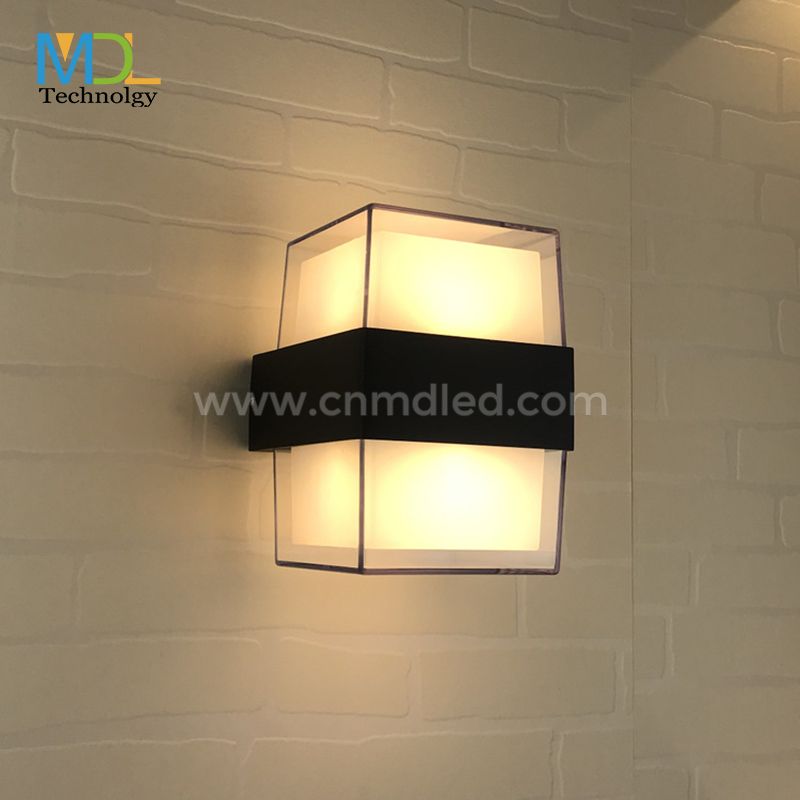 MDL 1/2way IP65 Modern LED Wall Light Aluminium Acrylic Outdoor Lamp for Living Room Staircase MDL-OWL26