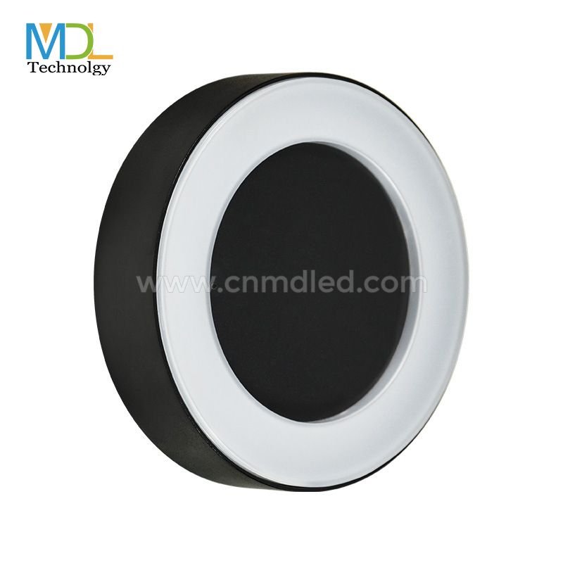 MDL Outdoor LED Circle Wall Light Black With Frosted Diffuser MDL-OWLZ