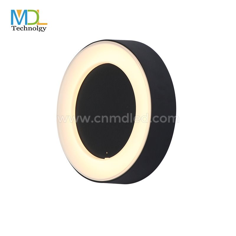 MDL Outdoor LED Circle Wall Light Black With Frosted Diffuser MDL-OWLZ