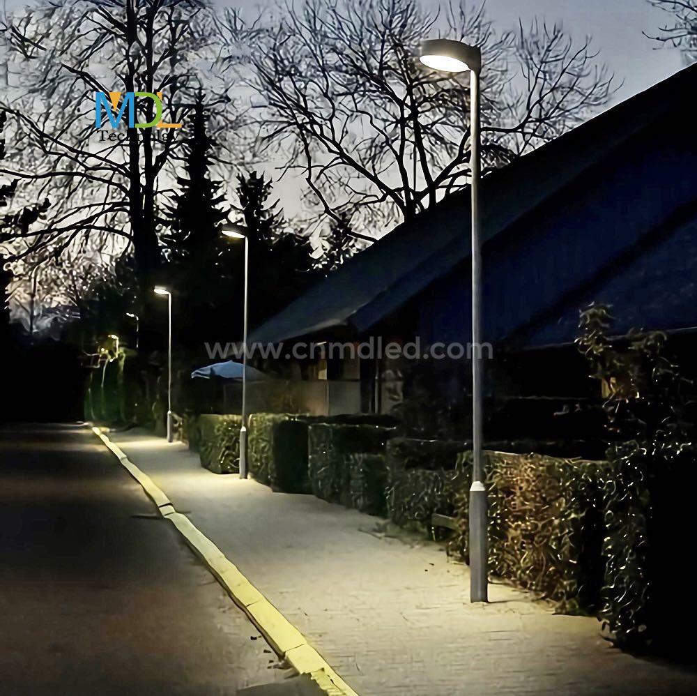 MDL IP66 Street Light Fixture Single/Double/Three Head Round Courtyard Lamp For Villa Garden Park Light Model:MDL-POLE5