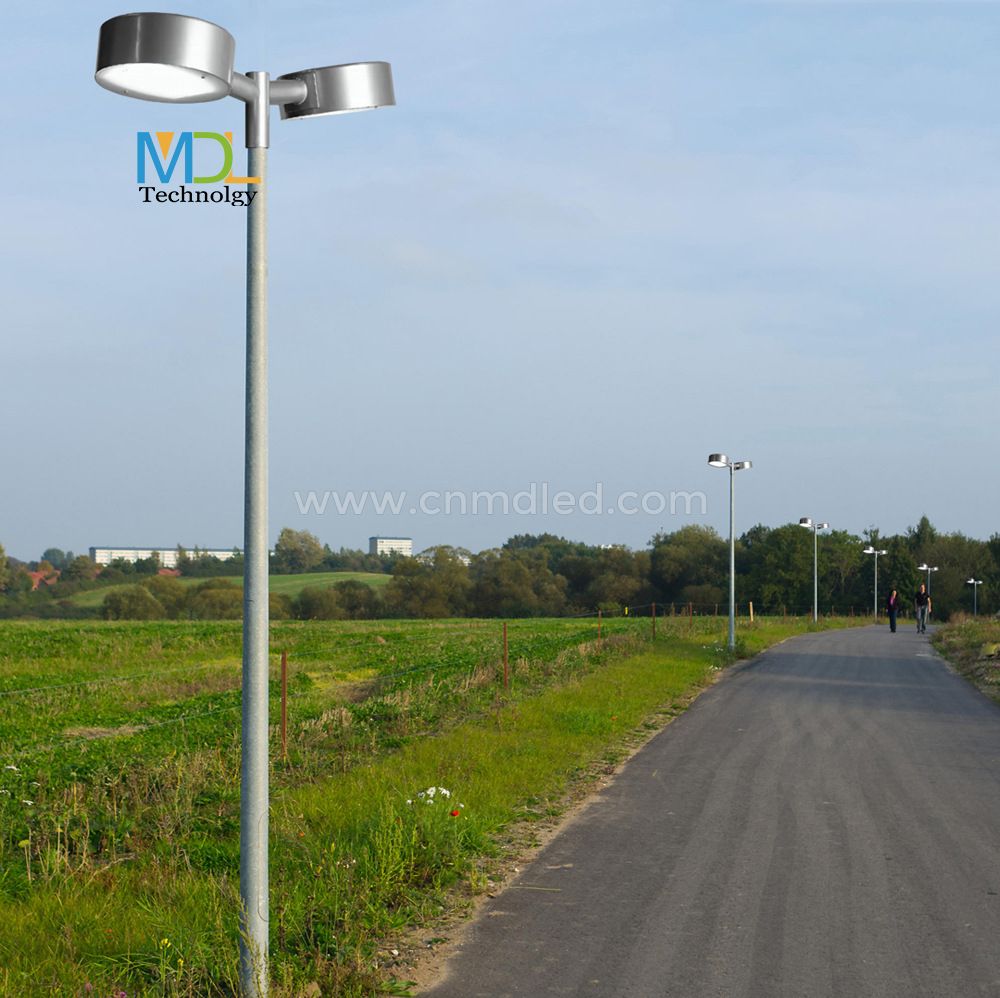 MDL IP66 Street Light Fixture Single/Double/Three Head Round Courtyard Lamp For Villa Garden Park Light Model:MDL-POLE5