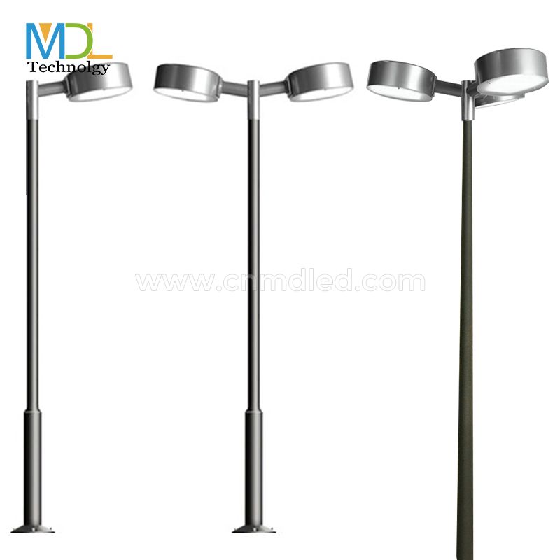 MDL IP66 Street Light Fixture Single/Double/Three Head Round Courtyard Lamp For Villa Garden Park Light Model:MDL-POLE5