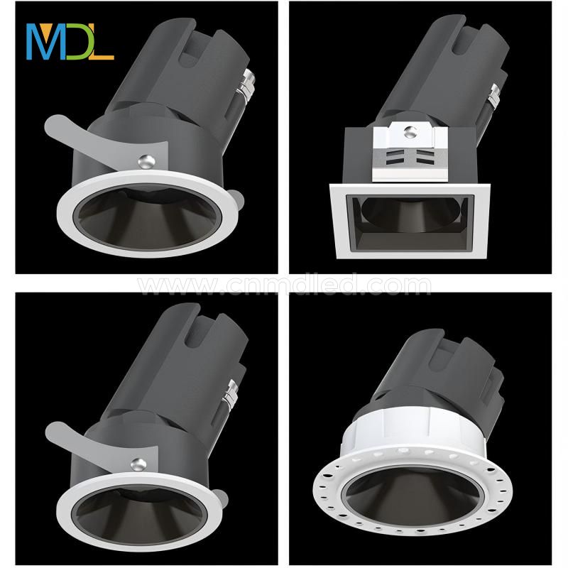 MDL IP65 waterproof and anti-fog spotlight embedded home kitchen balcony hotel bathroom adjustable angle square engineering lamp Model: MDL-WDL19
