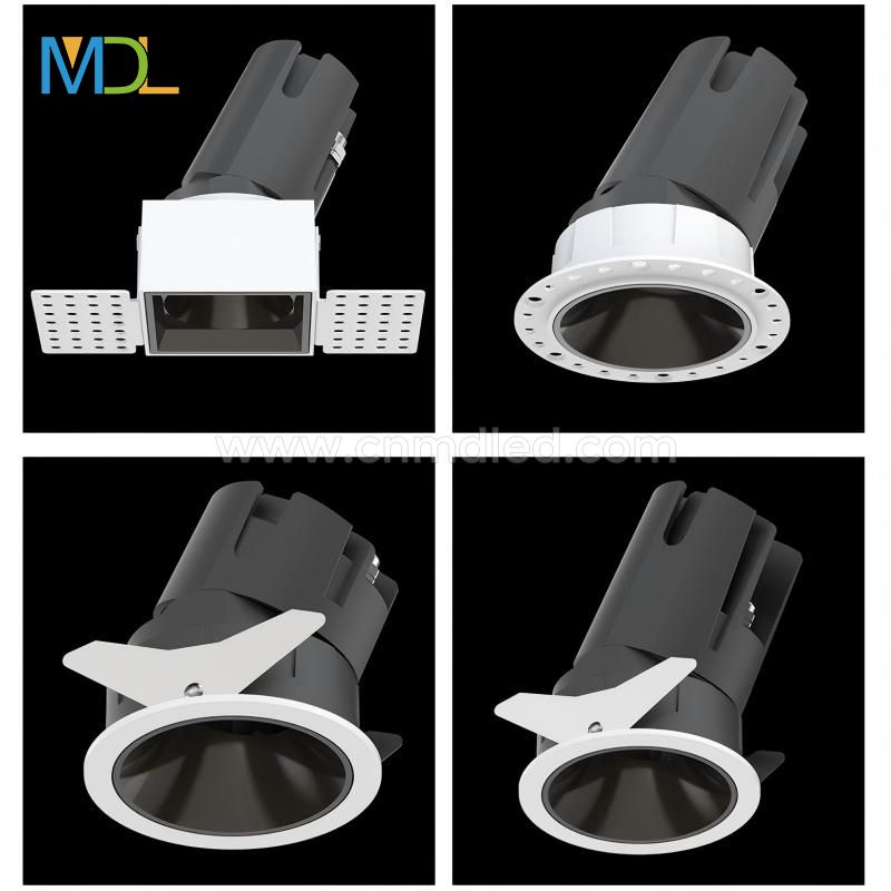 MDL IP65 waterproof and anti-fog spotlight embedded home kitchen balcony hotel bathroom adjustable angle square engineering lamp Model: MDL-WDL19