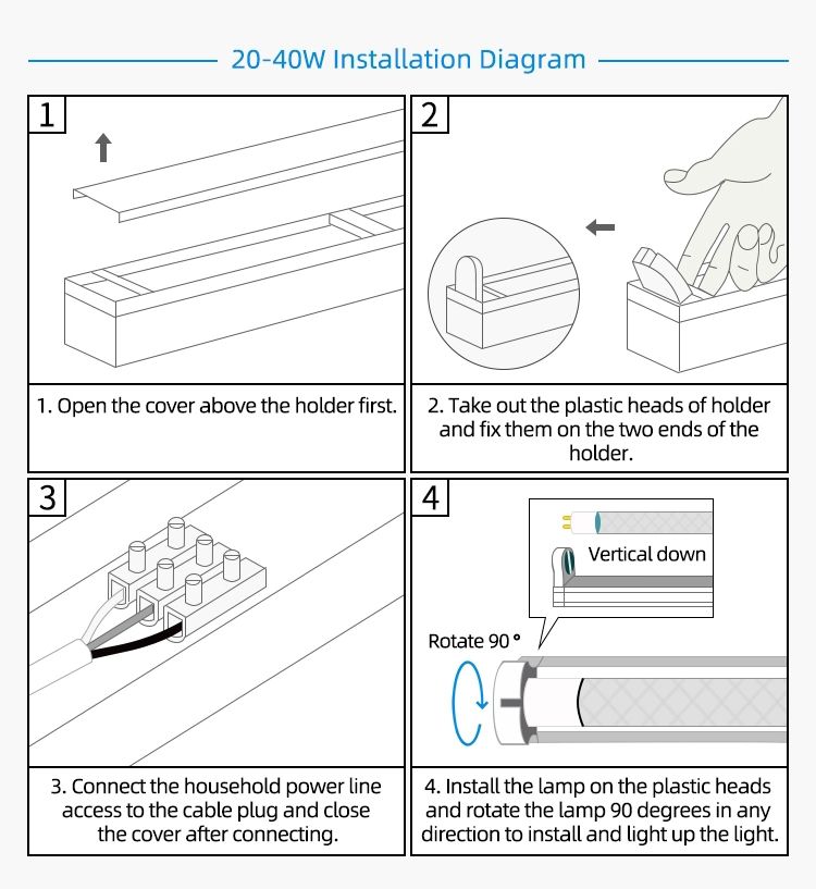 T8 LED Dustproof Fixture Bracket Model: MDL-SF5