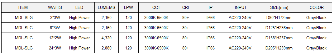 LED Spot Light Model: MDL-SLG