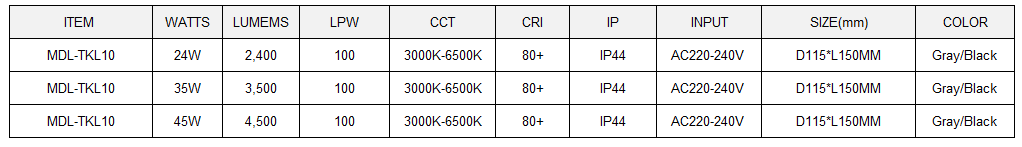 LED Track Light Model: MDL-TKL10