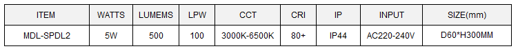 Pandent LED Down Light Model: MDL-SPDL2