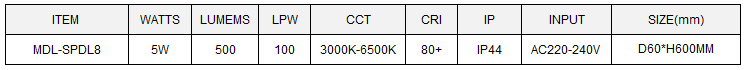 Pandent LED Down Light Model: MDL-SPDL8