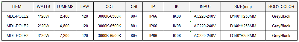 LED Pole Light  Model:MDL-POLE2