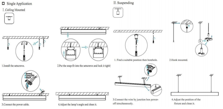 MDL LED strip light office light supermarket shopping mall classroom strip light hanging line light : MDL-LLE1A